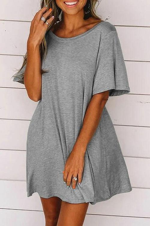 O Neck Backless Swing Dress