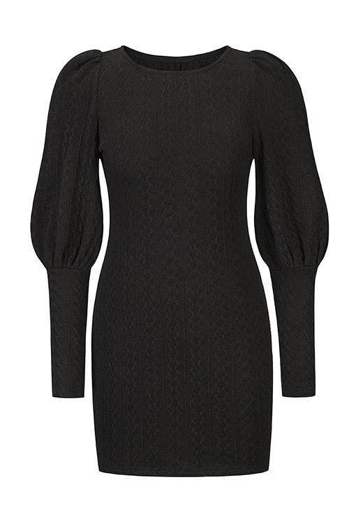 Knit Lantern Sleeve Bodycon Mini Dress