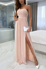 One Shoulder Slit Maxi Dress