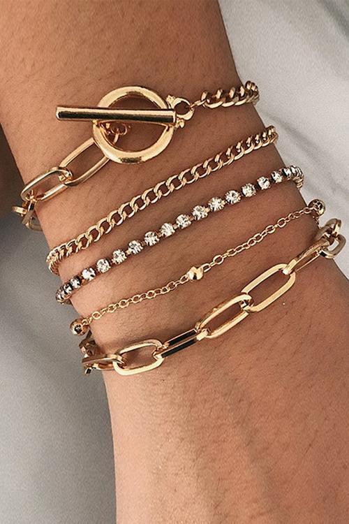 OT Rhinestone Layer Bracelets