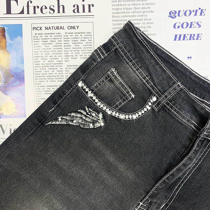 Fashion Sexy High Waist Vintage Straight Denim Jean Pants