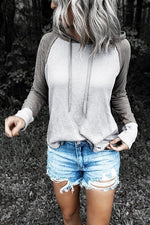 Patchwork Drawstring Hoodie