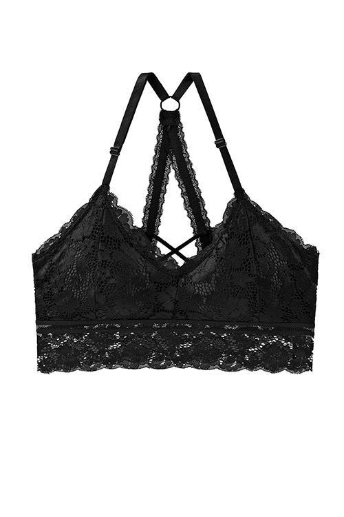 Back Lace Wireless Padded Longline Bralette