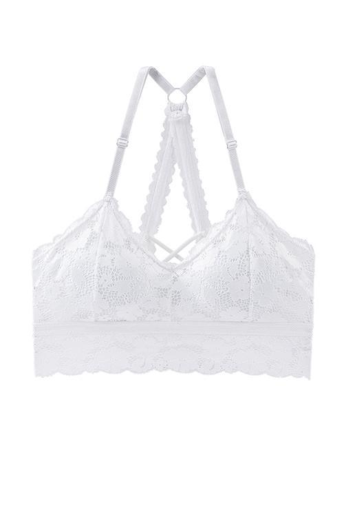 Back Lace Wireless Padded Longline Bralette