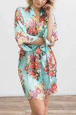 Floral Print Belted Robe