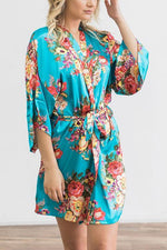 Floral Print Belted Robe