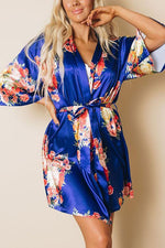 Floral Print Belted Robe