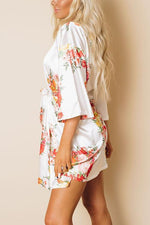 Floral Print Belted Robe