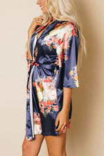 Floral Print Belted Robe