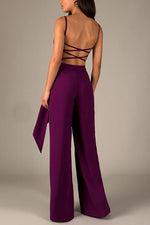 Knot Backless Slip Jumpsuits