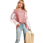 Long Sleeve Round Neck Loose Tunic Blouse Top