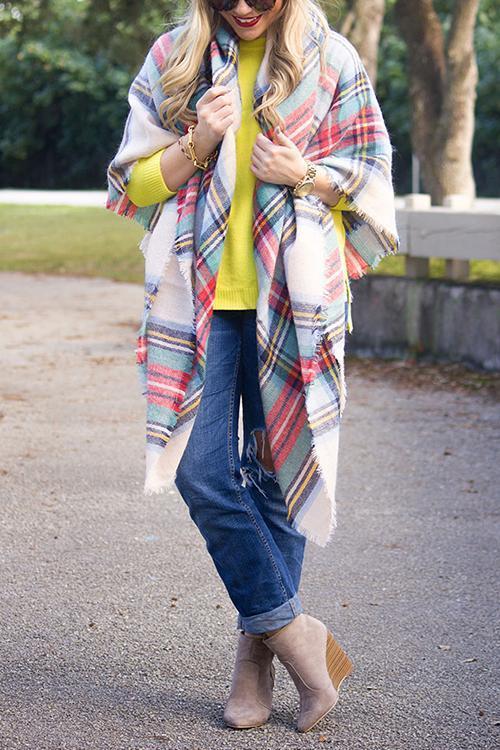 Plaid Blanket Scarf