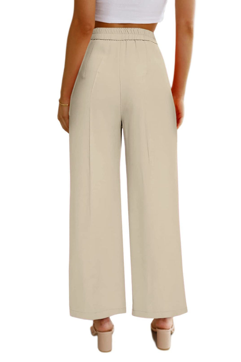 Fashion High Waist Loose Solid Color Pocketed Pant