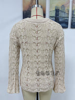 Fashion Long Sleeve Round Neck Knitted Top