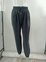 Drawstring Elastic Waist Side Pocket Long Pants