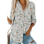 Casual Long Sleeve Buttoned Floral Print Shirt