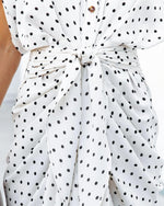Wrap Front Polka Dot Short Sleeve Maxi Dress