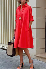 Classic Collared Shirt Dress