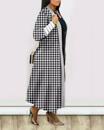 Casual Long Sleeve Open Front Printed Long Cardigan