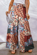 Casual Drawstring Printed High Waist Loose Pant