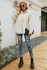 Casual Collar Long Sleeve Flared Buttoned Shirt Top