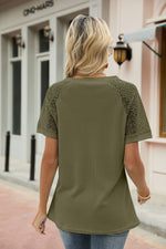 Elegant V-Neck Short Sleeve Solid Loose T-Shirt