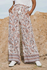 Boho Floral Wide Leg Palazzo Pants