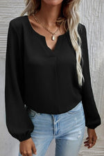 V Neck Long Sleeve Blouse