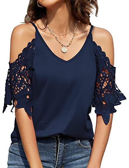 Cold Shoulder Spaghetti Strap Short Sleeve Top