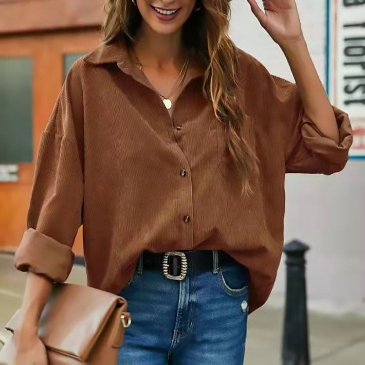 Casual Button Down Bend Down Collar Shirt Top