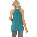 Casual Sleeveless Strap Round Neck Loose Tank Top