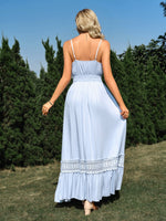 Casual Sleeveless Strap V-Neck Solid Loose Maxi Dress