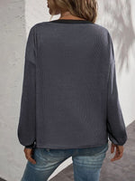 Fashion V-Neck Long Sleeve Button Sweater Top