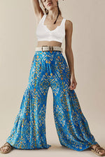 Print Belted Palazzo Pant