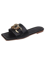 Metal Chains Flat Slipper