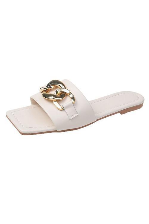 Metal Chains Flat Slipper