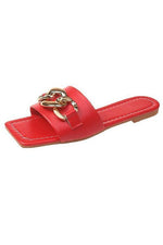 Metal Chains Flat Slipper