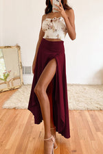 High Low Flare Shape Maxi Skirts