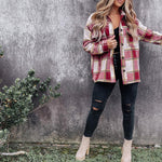 Casual Loose Retro Plaid Stitching Shirt Top