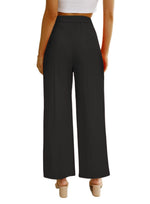 Fashion High Waist Loose Solid Color Pocketed Pant