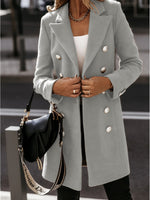 Lapel Collar Blazer Double Sided Woolen Jacket Outerwear