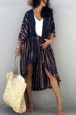 Print Belted Cover Kimono