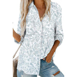 Casual Long Sleeve Buttoned Floral Print Shirt