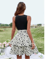 Elegant Sleeveless Round Neck Floral Tank Mini Dress