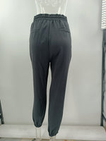 Drawstring Elastic Waist Side Pocket Long Pants