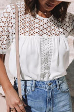 Lace Hollow Patchwork Blouse