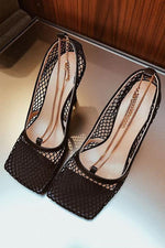 Chains Mesh High Heel Pumps