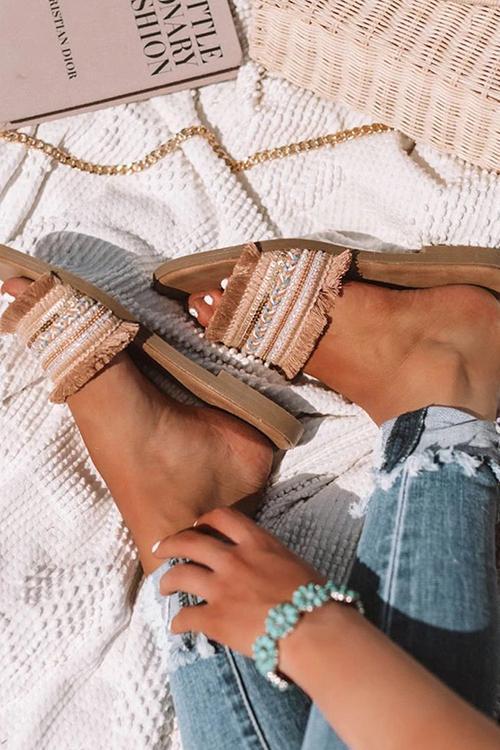 Boho Tassels Flat Slipper