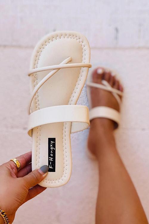 Flat Strappy Slipper Sandals