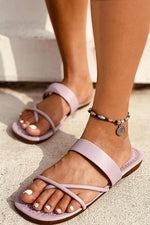 Flat Strappy Slipper Sandals